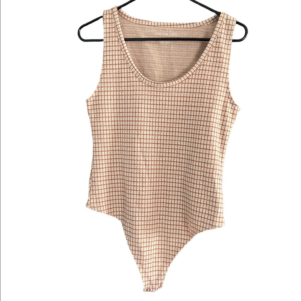 American Eagle Checkered Neutral Tank Body Suit